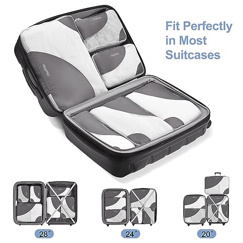 OlarHike 6-Piece Packing Cubes for Travel (Grey)