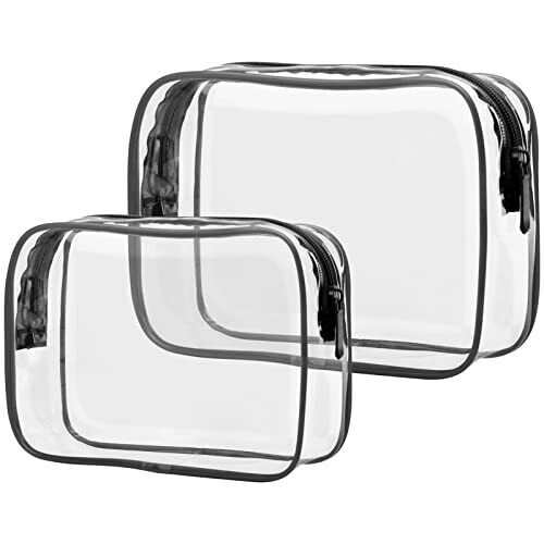 TSA-Approved Clear Toiletry Bags, Pack of 3