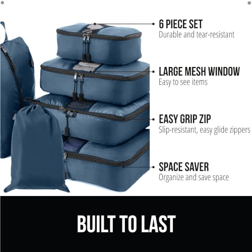 6 Piece Packing Cubes for Travel Luggage