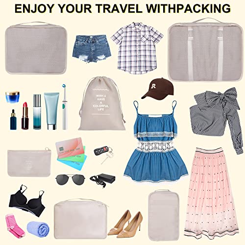 8-Piece Packing Cubes Set for Travel Suitcase