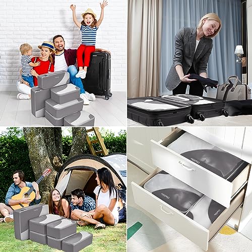OlarHike 6-Piece Packing Cubes for Travel (Grey)