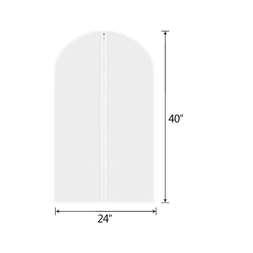 5 Pcs Garment Bag Travel Suit Dress Storage Clear Cover Full Zipper Coat Carrier