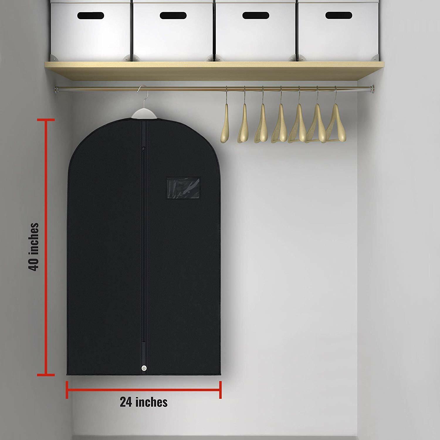 Black Garment Bags Suit for Travel & Clothing Storage