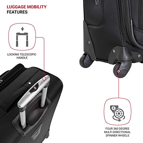 SwissGear Sion Expandable Roller Luggage (Black, 21-Inch)