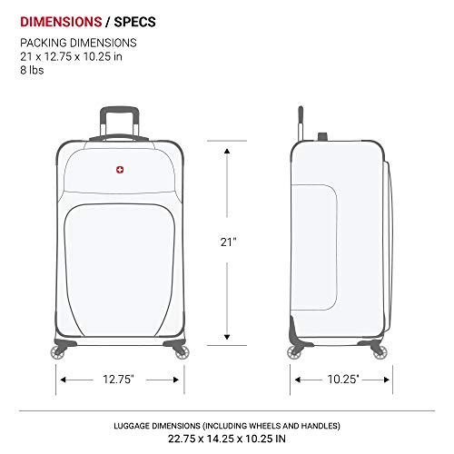 SwissGear Sion Expandable Roller Luggage (Black, 21-Inch)