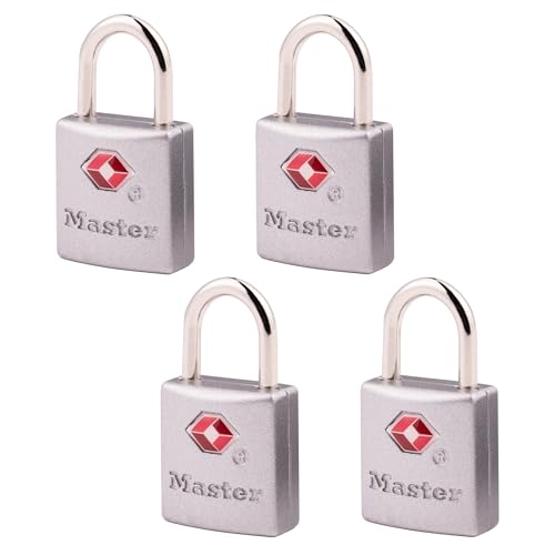 Master Lock TSA Luggage Locks with Key, TSA Approved for Backpacks, Bags and Luggage, 4 Pack, 4683Q