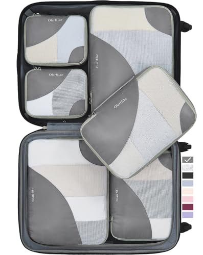 OlarHike 6-Piece Packing Cubes for Travel (Grey)
