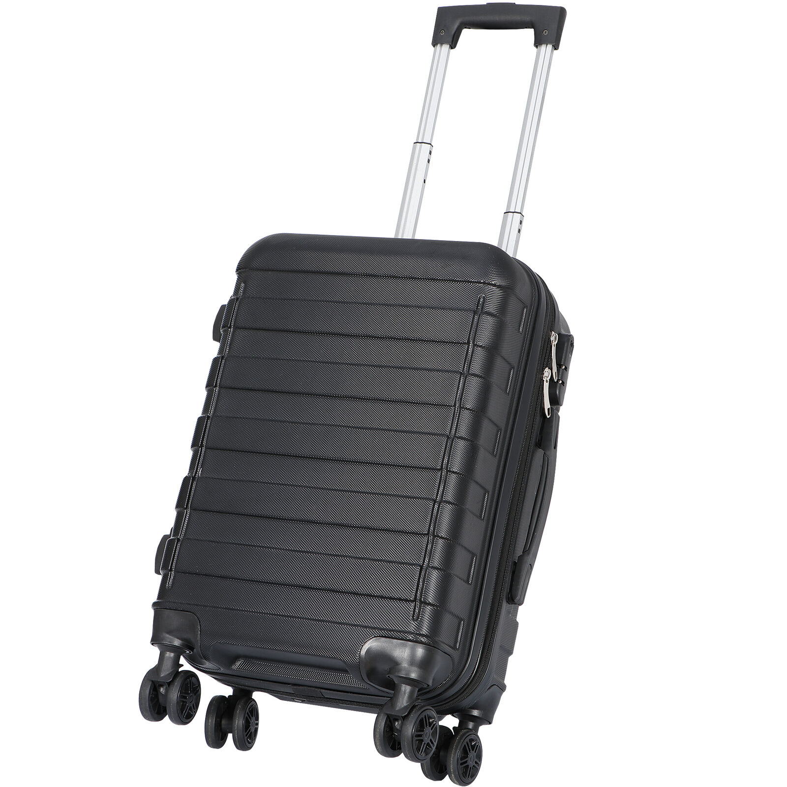 Black Expandable Hardside Spinner Carry On Luggage