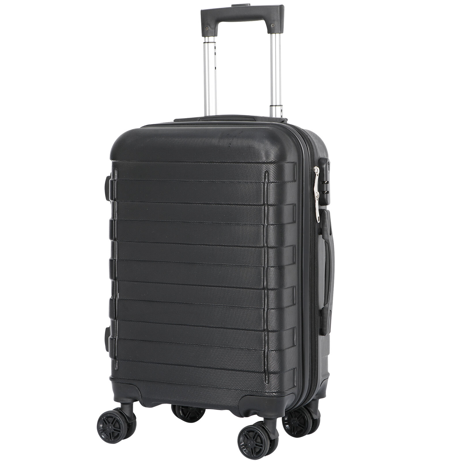 Black Expandable Hardside Spinner Carry On Luggage