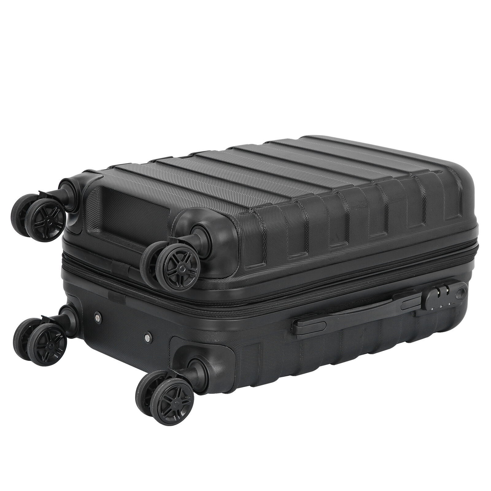 Black Expandable Hardside Spinner Carry On Luggage