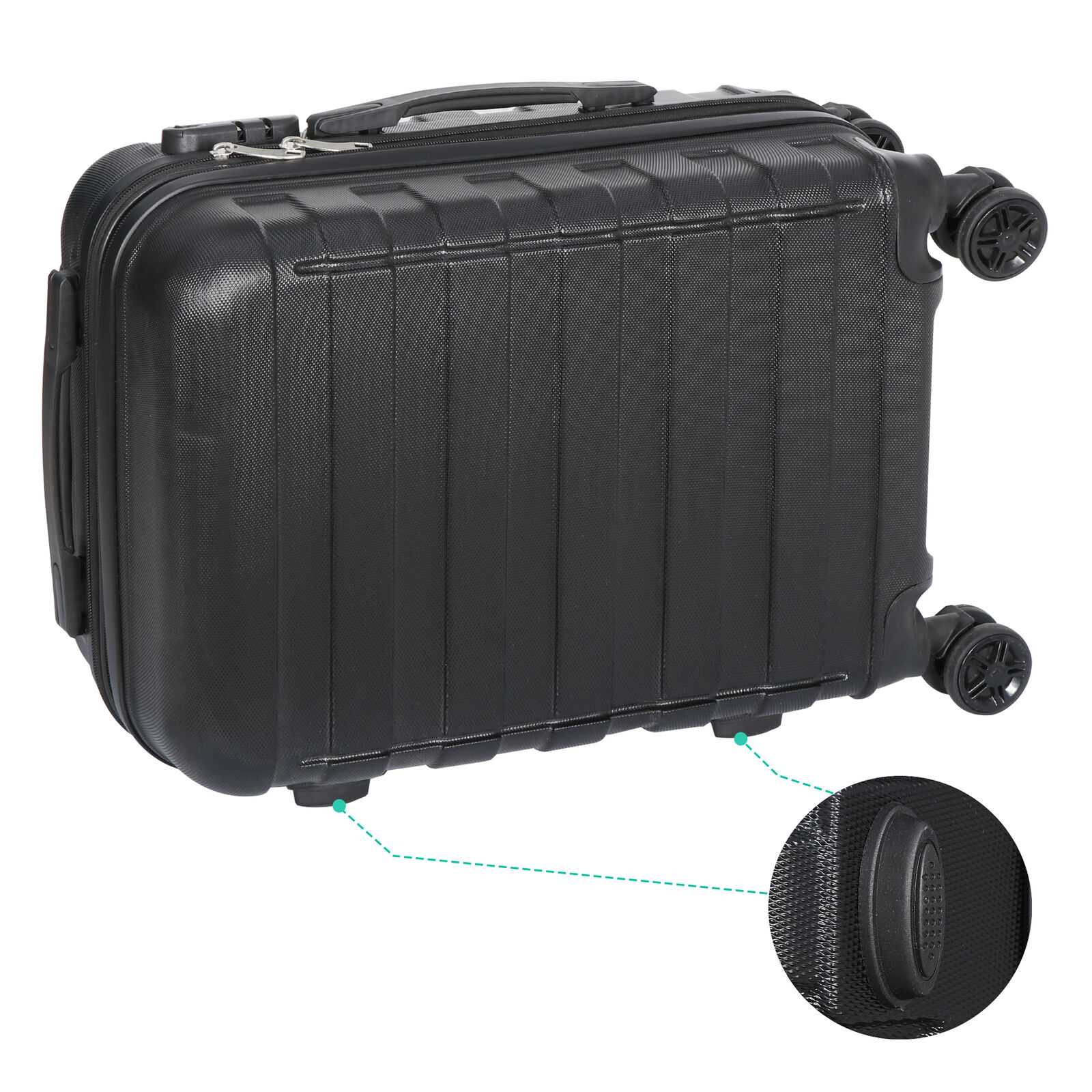 Black Expandable Hardside Spinner Carry On Luggage