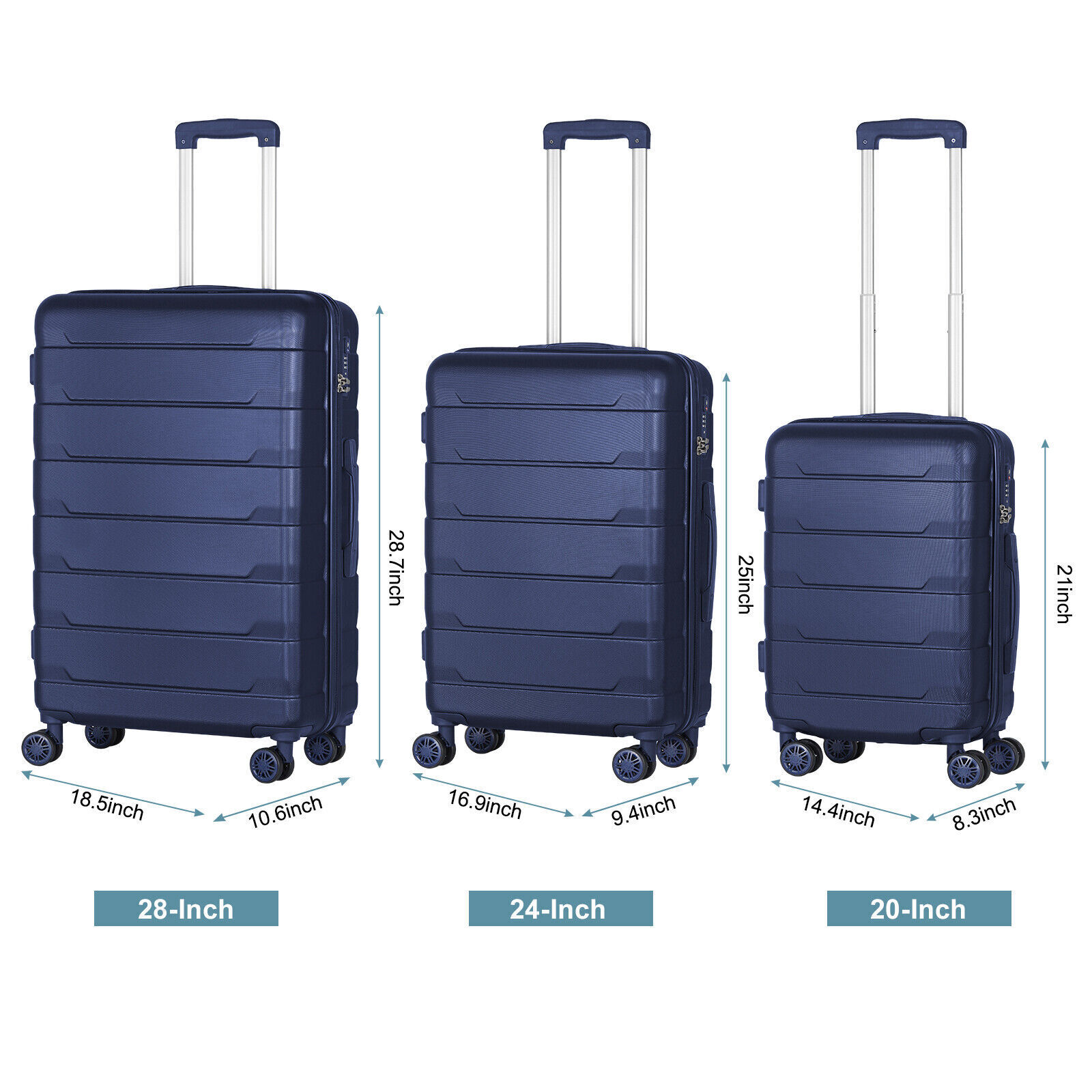 3 Piece Hardshell Spinner Suitcase Set