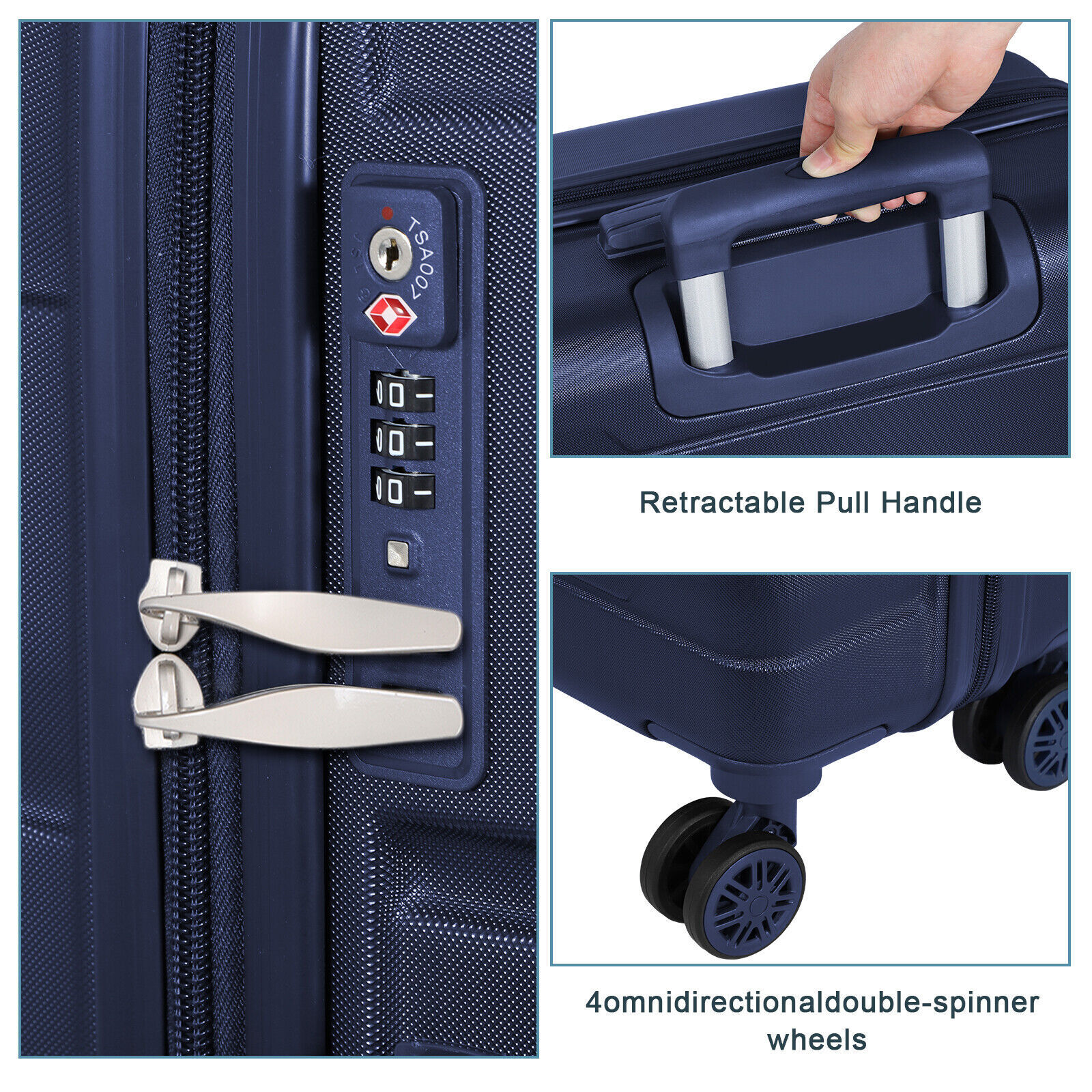 3 Piece Hardshell Spinner Suitcase Set