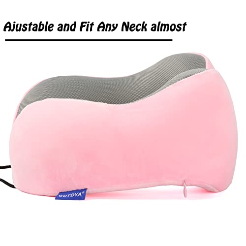 GOTDYA Memory Foam Travel Pillow - Pink