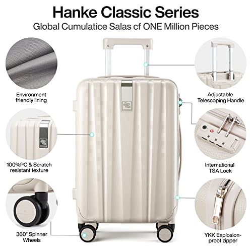 Hanke 24" Spinner Luggage Suitcase - Lightweight, TSA Lock