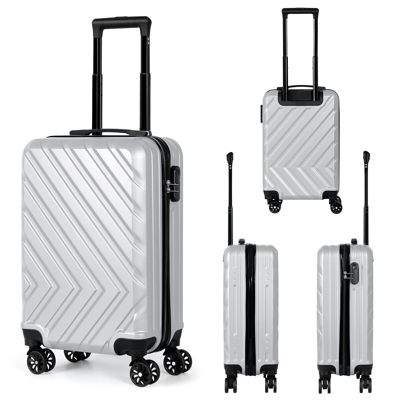20 Inch Lightweight Carry On Suitcase, Hard Shell Luggage with Spinner Wheels