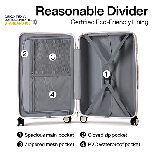 Hanke 24" Spinner Luggage Suitcase - Lightweight, TSA Lock