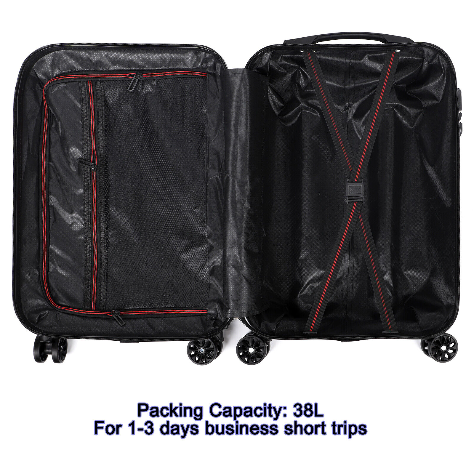 20 Inch Lightweight Carry On Suitcase, Hard Shell Luggage with Spinner Wheels