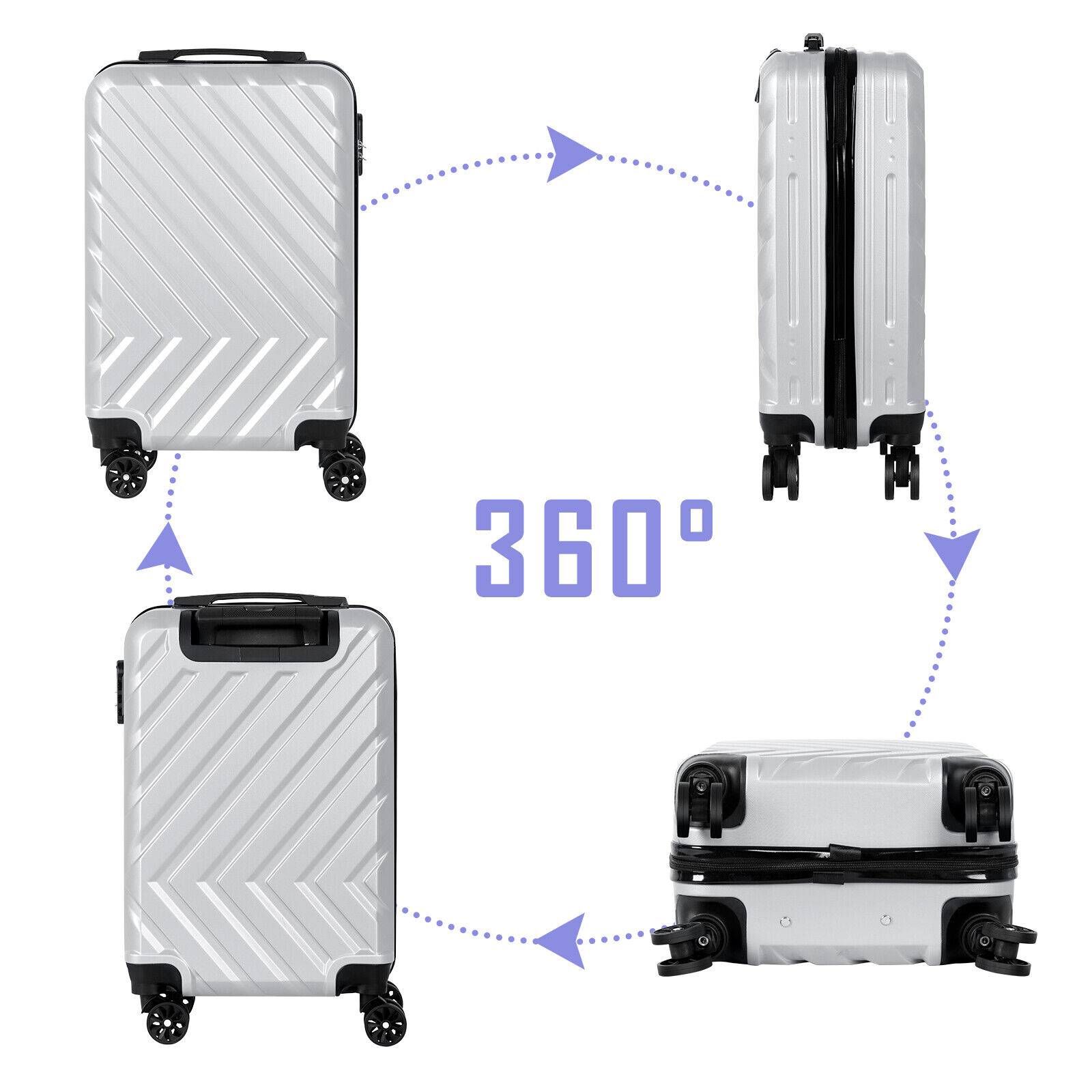 20 Inch Lightweight Carry On Suitcase, Hard Shell Luggage with Spinner Wheels