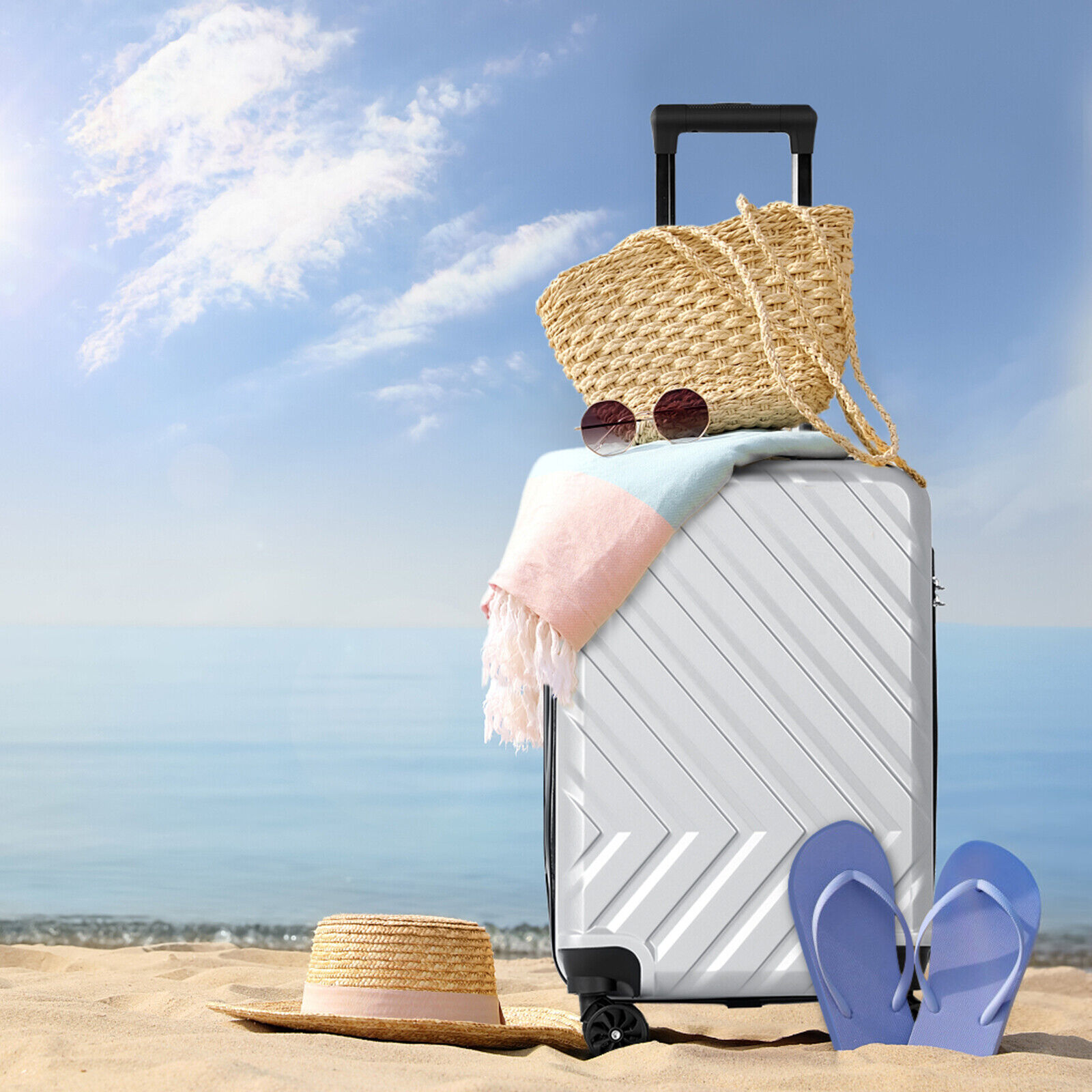 20 Inch Lightweight Carry On Suitcase, Hard Shell Luggage with Spinner Wheels