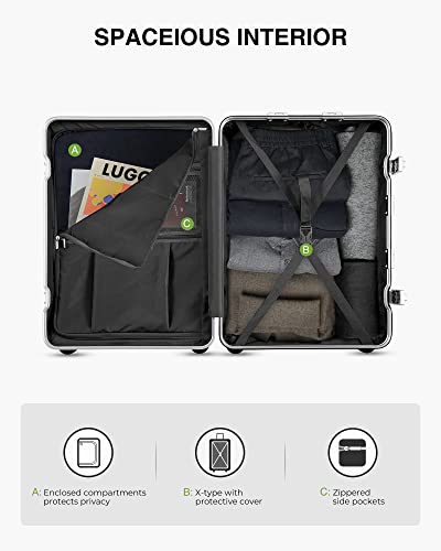 LUGGEX Lightweight Aluminum 28" Zipperless Luggage