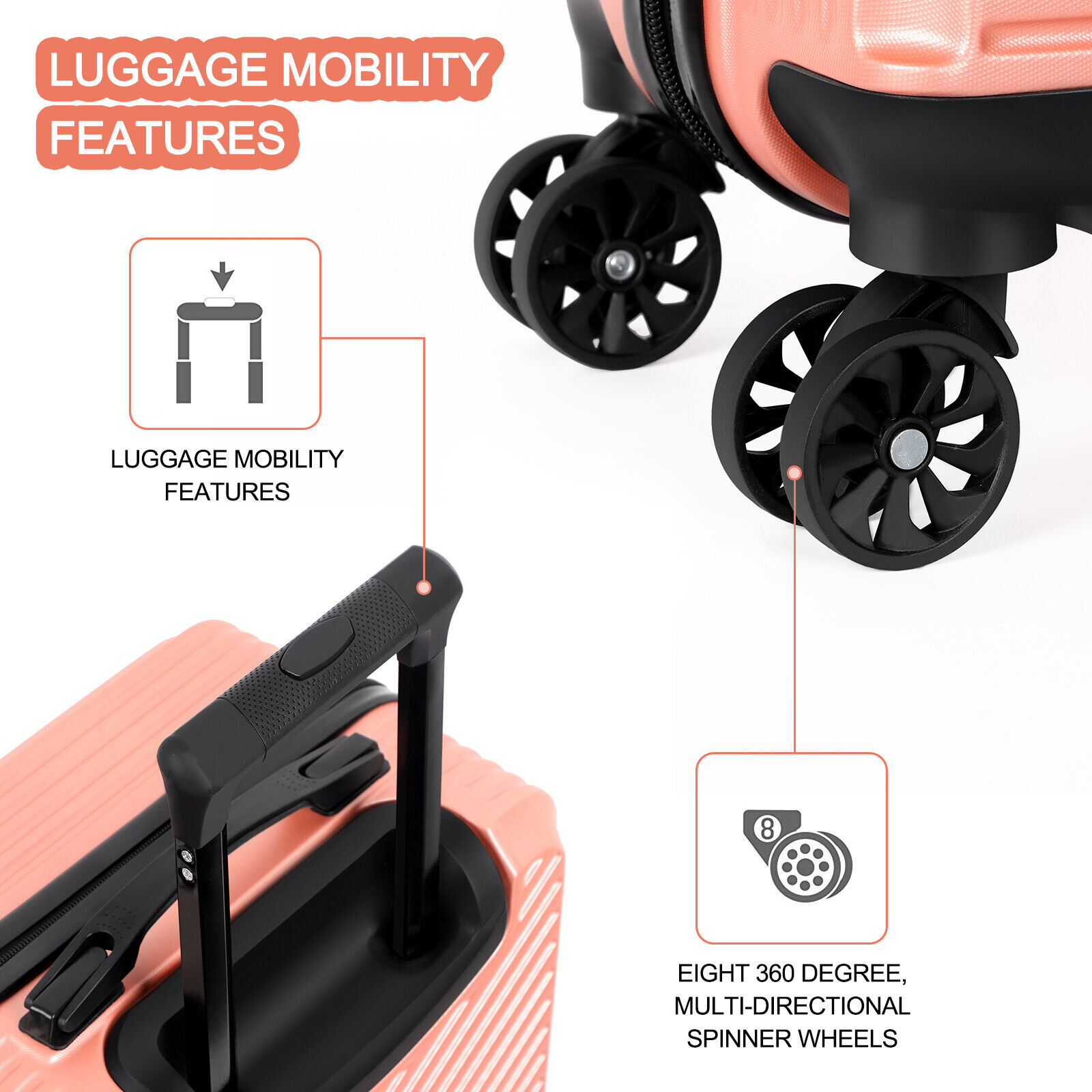 TSA Approved Carry On Hardside Suitcase with Spinner Wheels