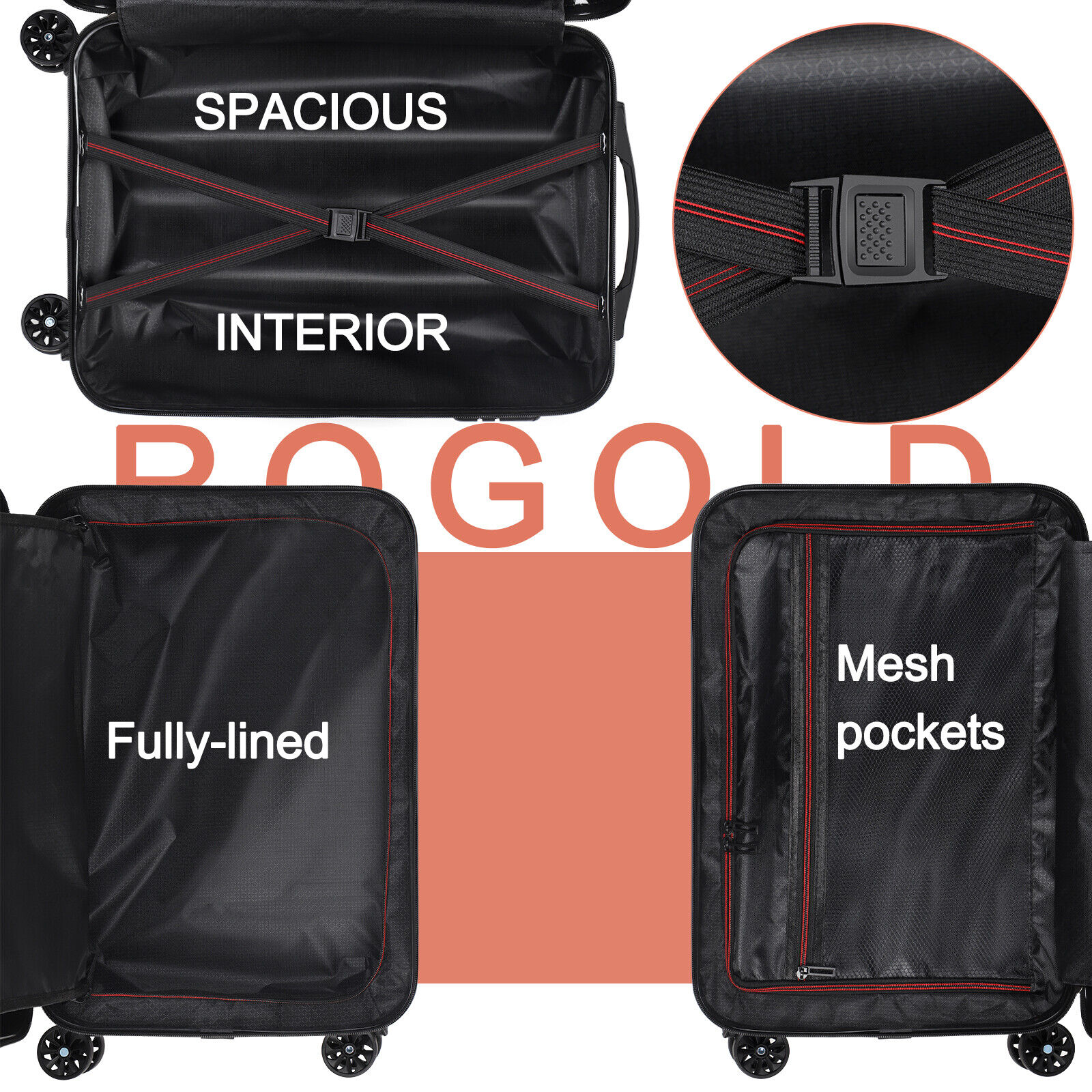 TSA Approved Carry On Hardside Suitcase with Spinner Wheels