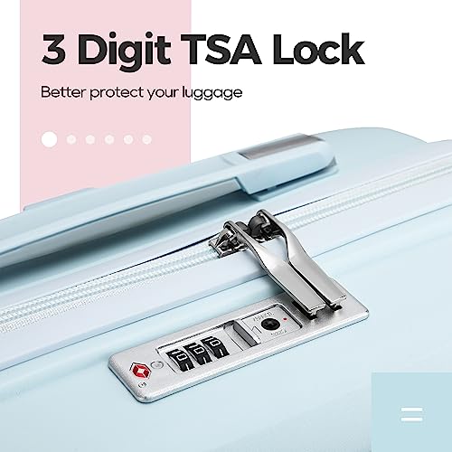 Melalenia Luggage Carry On Suitcase Sets, Expandable PP Hard Shell Suitcase with Spinner Wheels,Travel Luggage with TSA Locks 22x14x9 Airline Approved