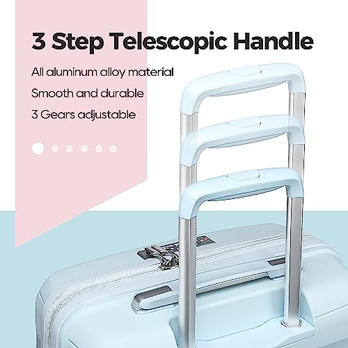 Melalenia Luggage Carry On Suitcase Sets, Expandable PP Hard Shell Suitcase with Spinner Wheels,Travel Luggage with TSA Locks 22x14x9 Airline Approved