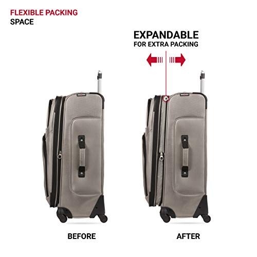 SwissGear Sion Softside Expandable Roller Luggage, Pewter, Carry-On 21-Inch