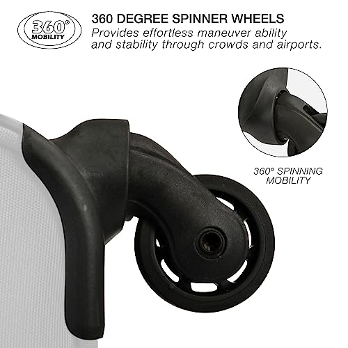 U.S. Traveler Anzio Softside Expandable Spinner Luggage, Navy, Carry-on 22-Inch