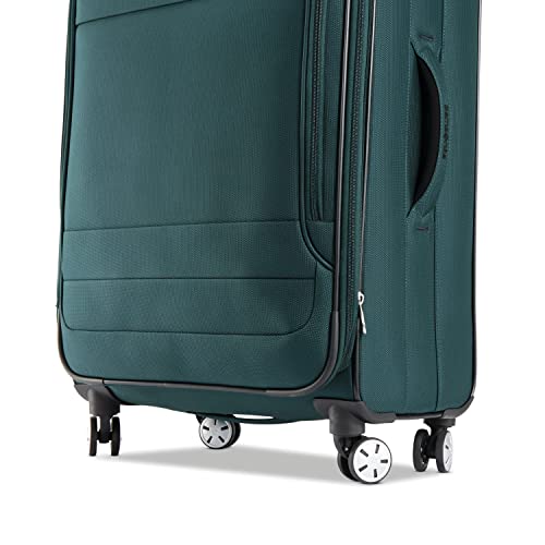 Samsonite Aspire DLX Softside Expandable Luggage with Spinner Wheels, Checked-Medium 25-Inch, Emerald