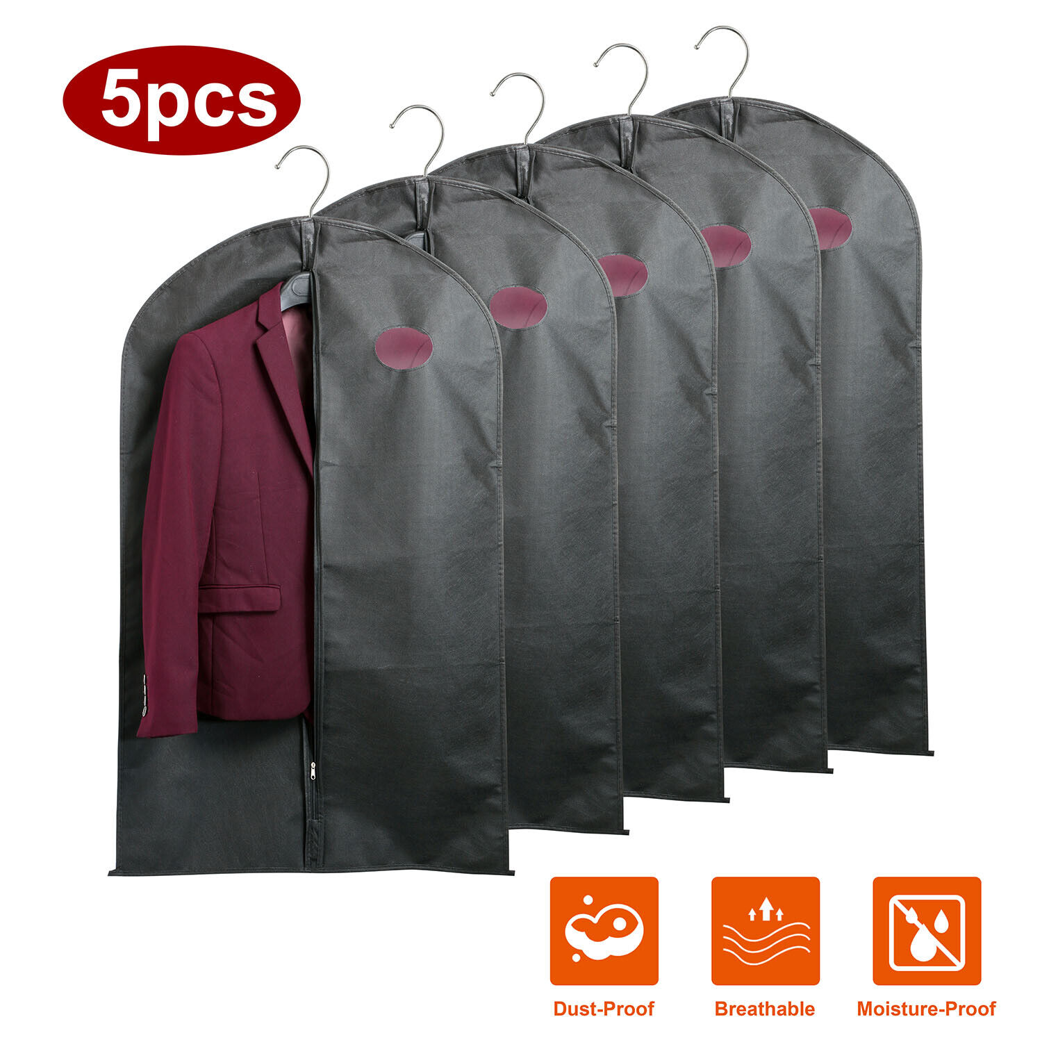 Breathable Hanging Garment Bags for Travel – 5Pcs