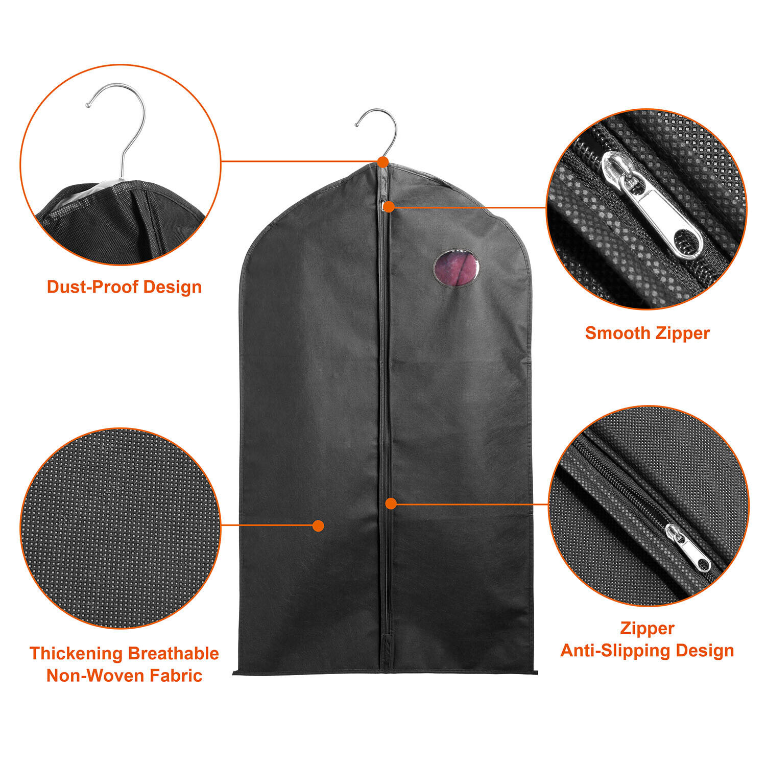 Breathable Hanging Garment Bags for Travel – 5Pcs