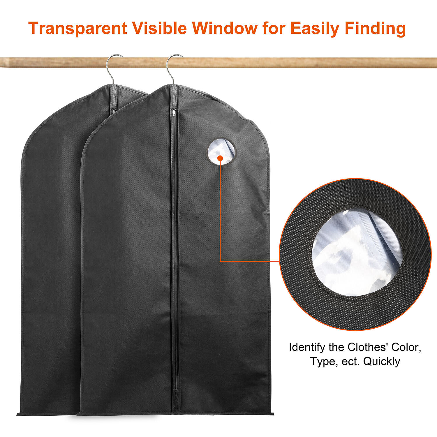 Breathable Hanging Garment Bags for Travel – 5Pcs