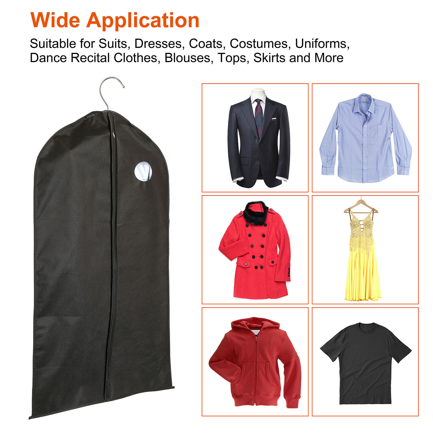 Breathable Hanging Garment Bags for Travel – 5Pcs