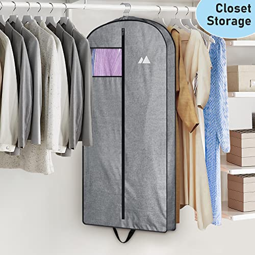 MISSLO 43" Heavy Duty Hanging Garment Bags for Travel Suit Bag for Men Waterproof Oxford Fabric Suit Cover for Traveling Monogrammed Closet Clothes Storage