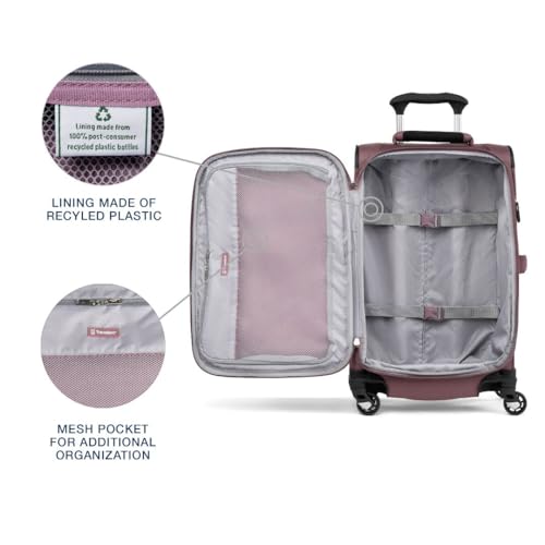 Travelpro Maxlite 5 Softside Expandable Luggage with 4 Spinner Wheels, Lightweight Suitcase, Men and Women, Dusty Rose Pink, Carry-On 21-Inch