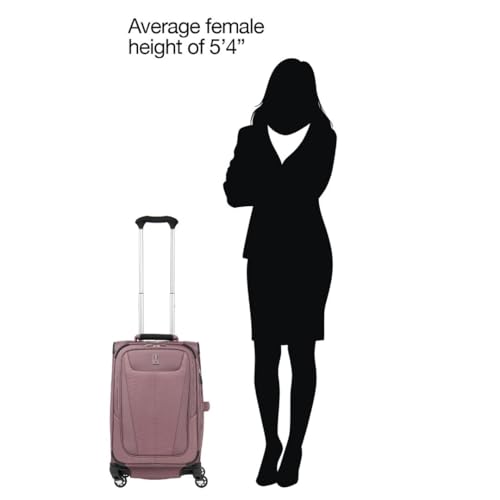 Travelpro Maxlite 5 Softside Expandable Luggage with 4 Spinner Wheels, Lightweight Suitcase, Men and Women, Dusty Rose Pink, Carry-On 21-Inch