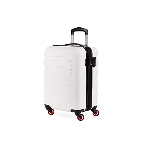 SwissGear 7366 Hardside Expandable Luggage with Spinner Wheels, White, Carry-On 19-Inch