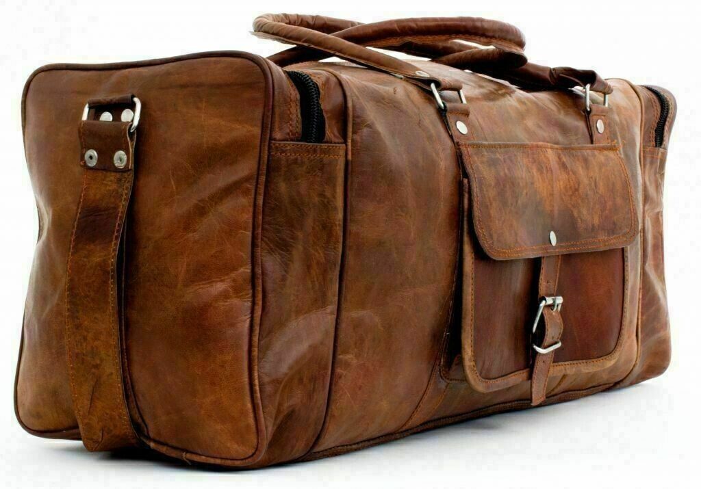 Vintage Leather Men's 30" Duffel Travel Bag
