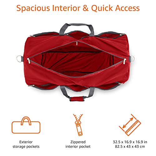 Amazon Basics Red Large Duffel Bag for Travel