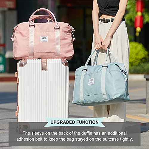 HYC00 Travel Duffel Bag, Sports Tote Gym Bag, Shoulder Weekender Overnight Bag for Women,Pink