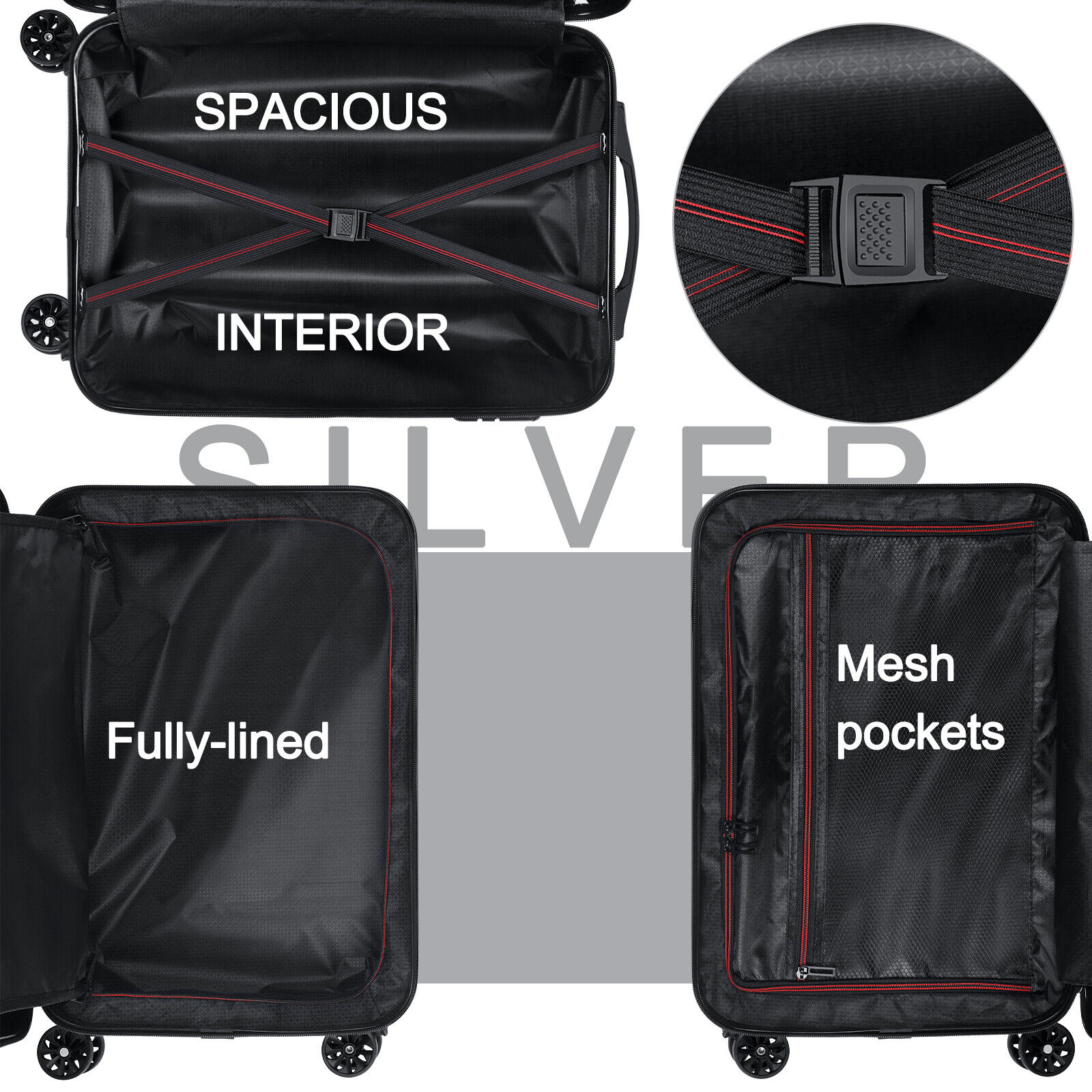 20 Inch Carry On Luggage Airline Approved Hard Shell Travel Suitcase with Wheels