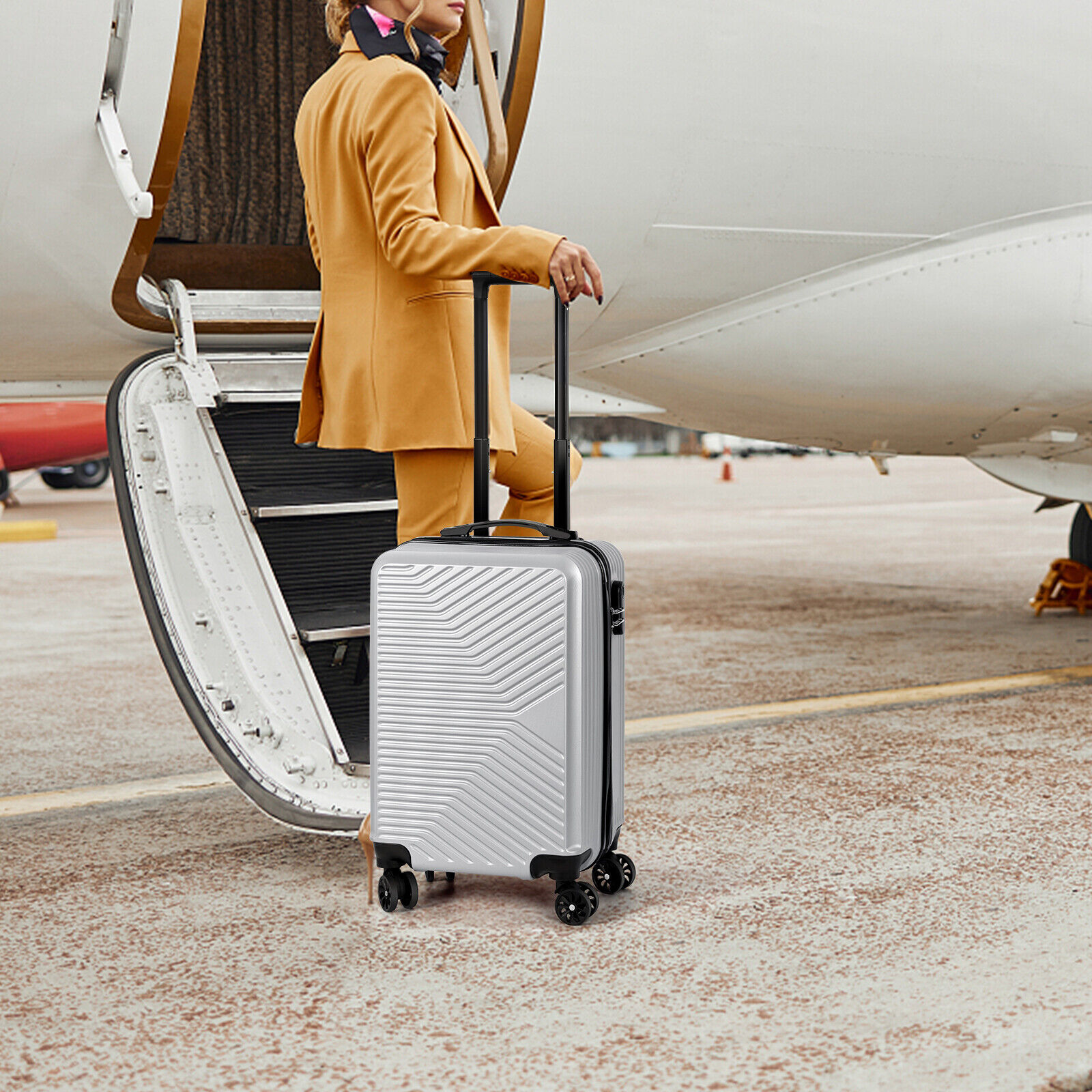 20 Inch Carry On Luggage Airline Approved Hard Shell Travel Suitcase with Wheels