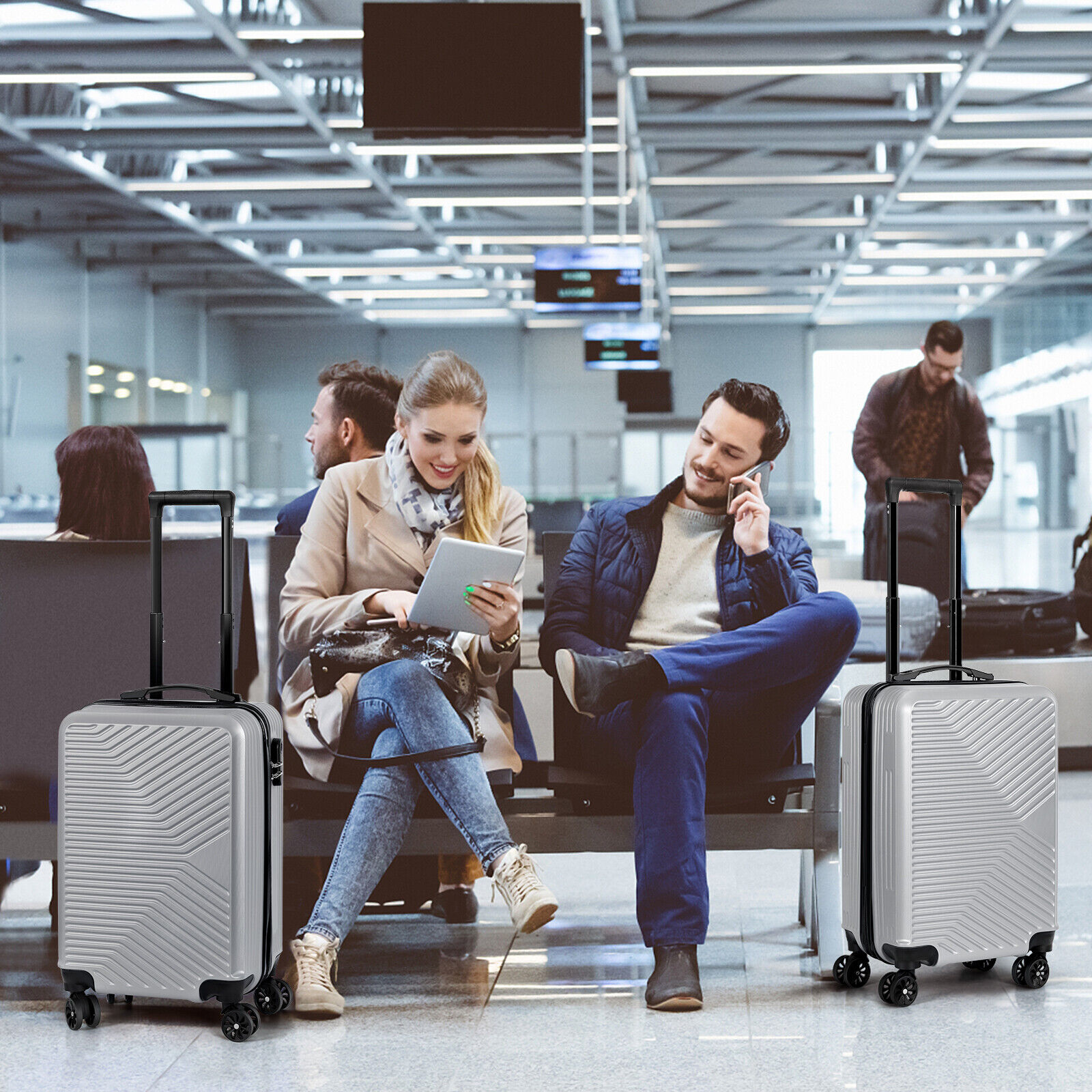 20 Inch Carry On Luggage Airline Approved Hard Shell Travel Suitcase with Wheels