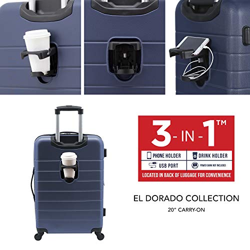 Wrangler Smart Luggage Set - Navy Blue, 2-Piece