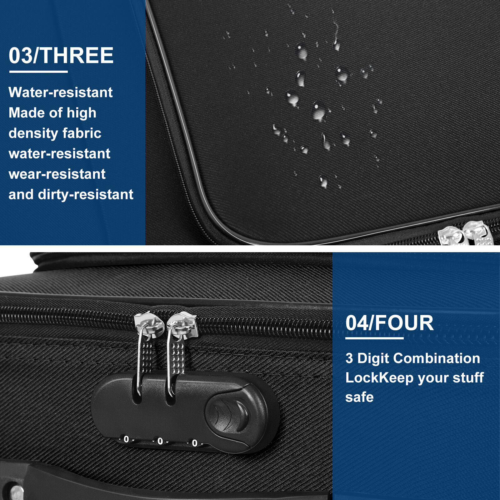 Carry On Luggage 20" Checked Softshell Lightweight Suitcase with Spinner Wheels