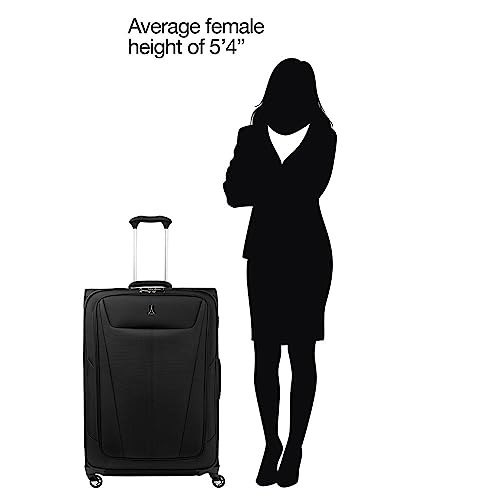 Travelpro Maxlite 5 Softside Expandable Luggage with 4 Spinner Wheels, Lightweight Suitcase, Men and Women, Black, Checked-Large 29-Inch