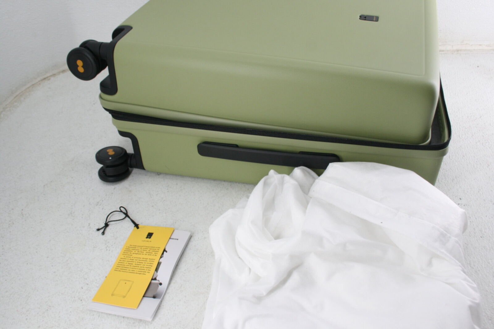 LEVEL8 Trunk 20 Inch Checked Spinner Wheeled Luggage Luminous Textured Green